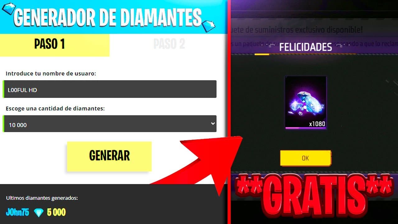 existen generadores de diamantes en free fire que funcionen